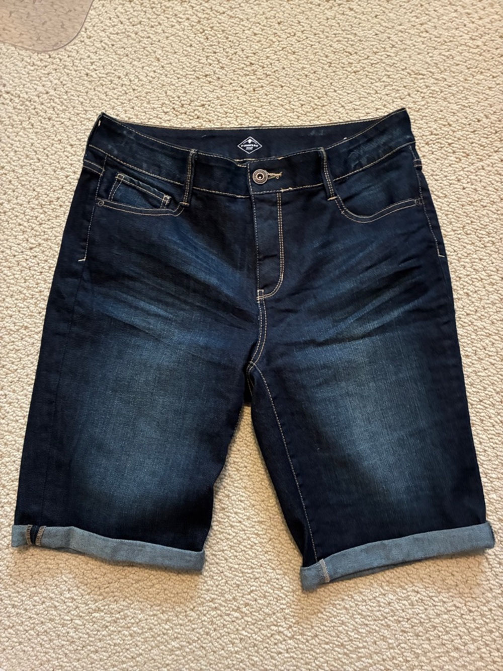 St. John's Bay Dark Blue Roll-Cuff Denim Shorts